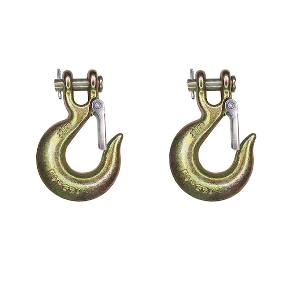 Tie 4 Safe G70 5/16" Clevis Slip Hook Flatbed Truck Trailer Transport Tow Chain Hook, 2PK FH407-516-2 - main